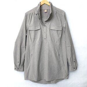 Duluth Trading Co Women's Green Snap Front Pullover Anorak Lightweight Shacket L